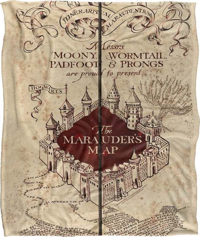 Harry Potter Pobertův plánek Flísová deka vícebarevný