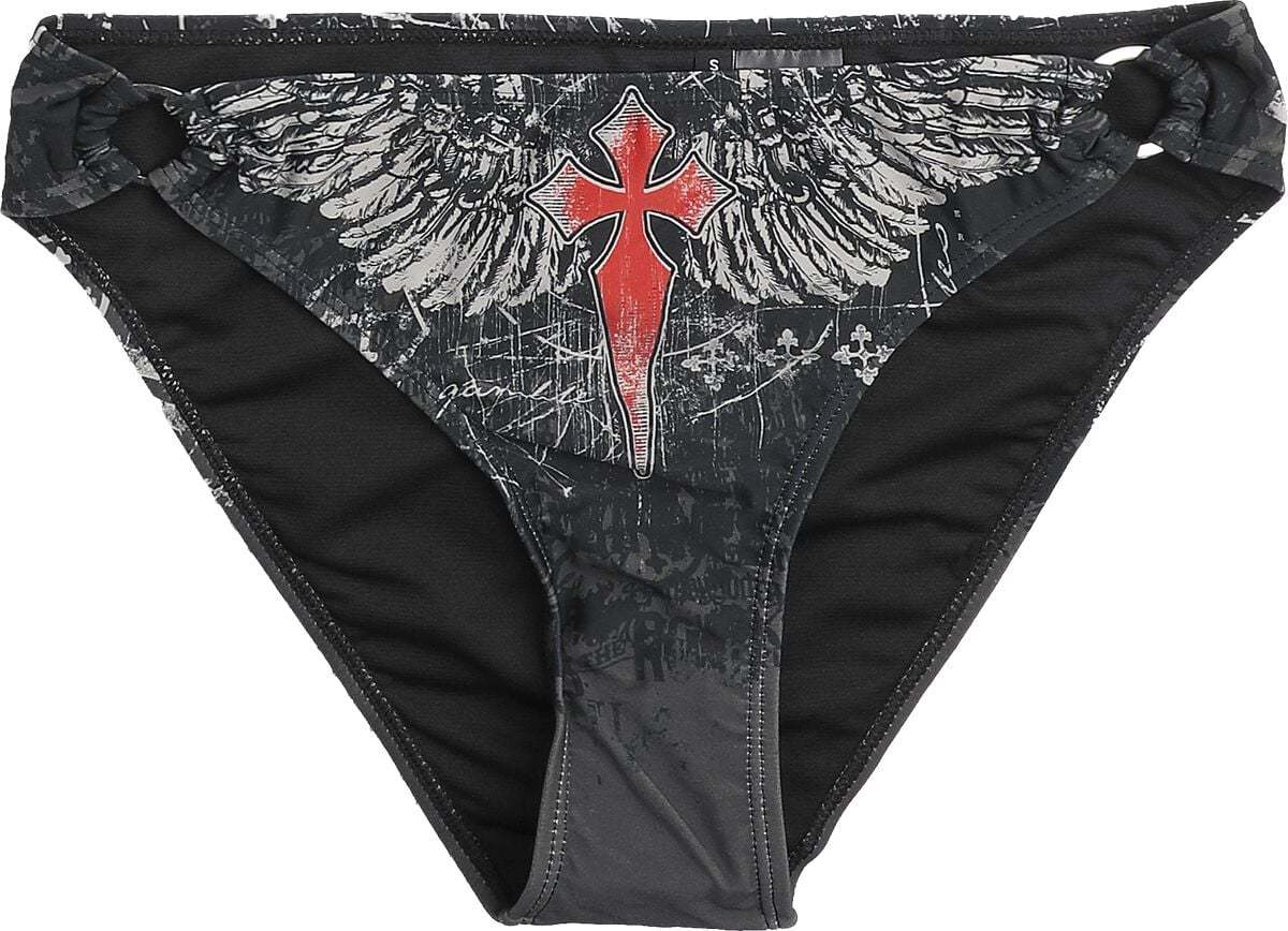 Rock Rebel by EMP Bikiny kalhotky s potiskem s lebkou Spodní díl plavek černá