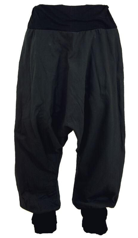 Guru-Shop Unisex Goa Aladin Pluderhose - schwarz Kalhoty černá