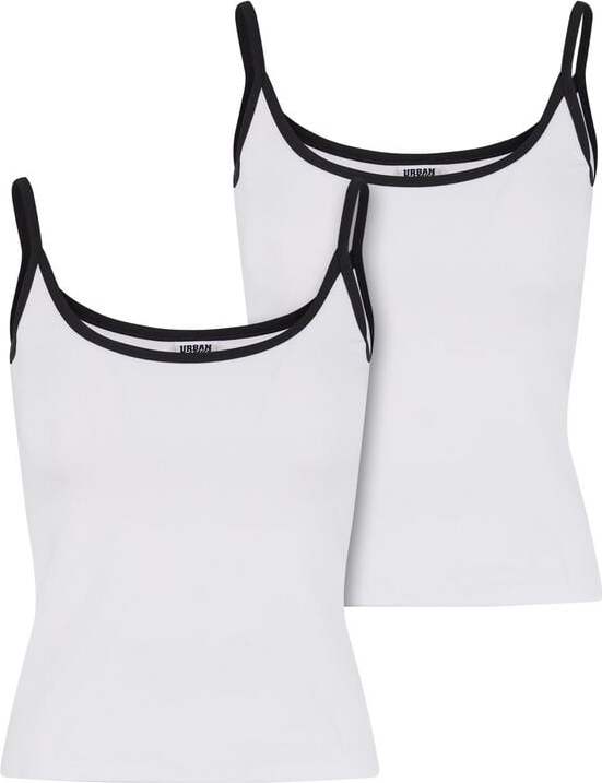 Urban Classics Dámský kontrastní basic top (balení 2 ks) Dámský top bílá/cerná