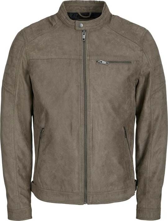 Jack & Jones Bunda JJEROCKY NOOS Bunda imitace kůže šedá