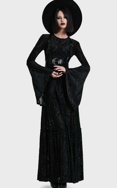 Killstar DAEMON'S HEX MAXI DRESS Šaty černá