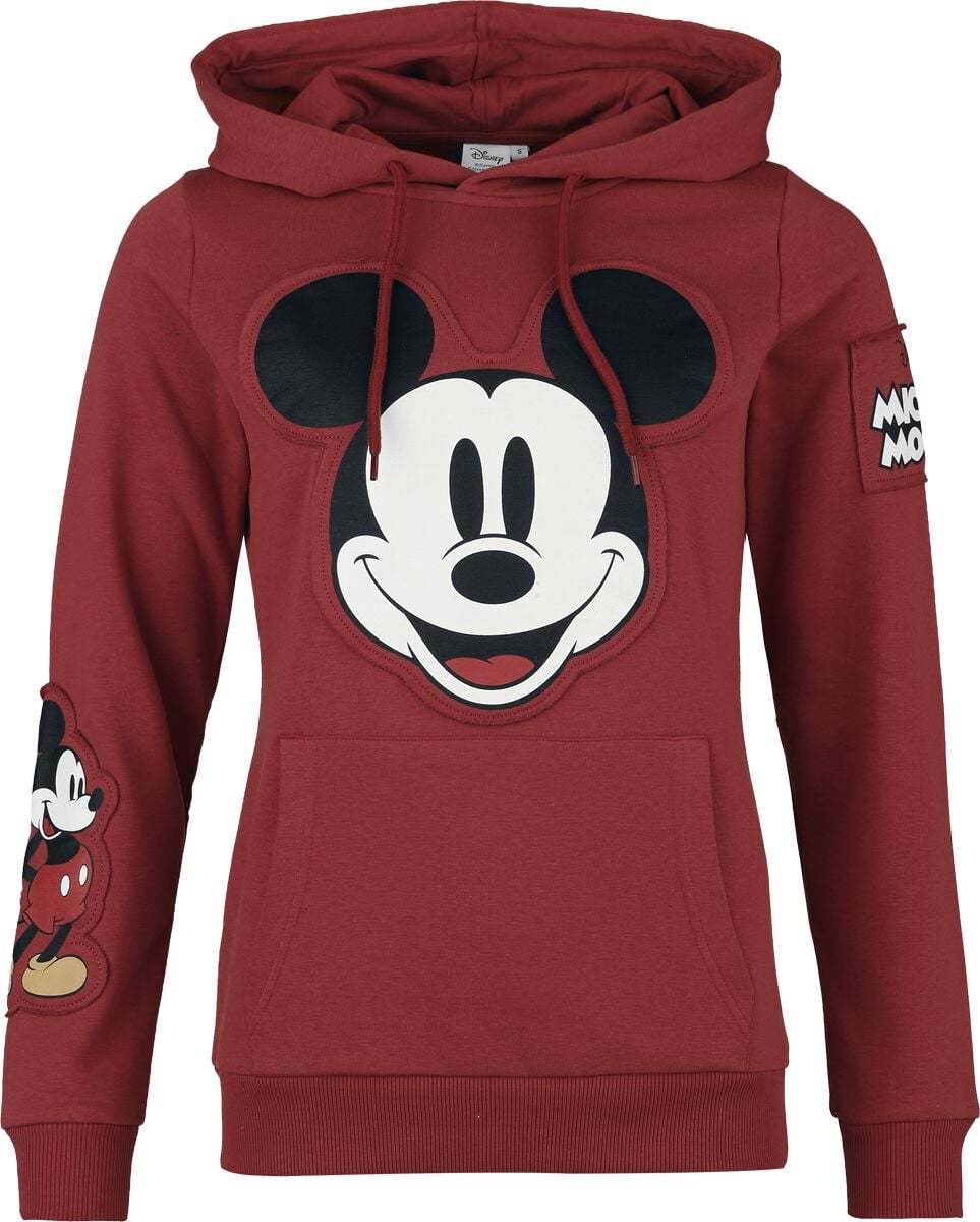 Mickey & Minnie Mouse Smile Dámská mikina s kapucí červená