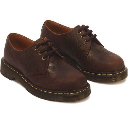 Dr. Martens Boty 1461 Emboss Floral obuv hnědá