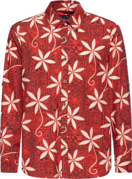 King Kerosin Flower Retro Shirt Košile bordová