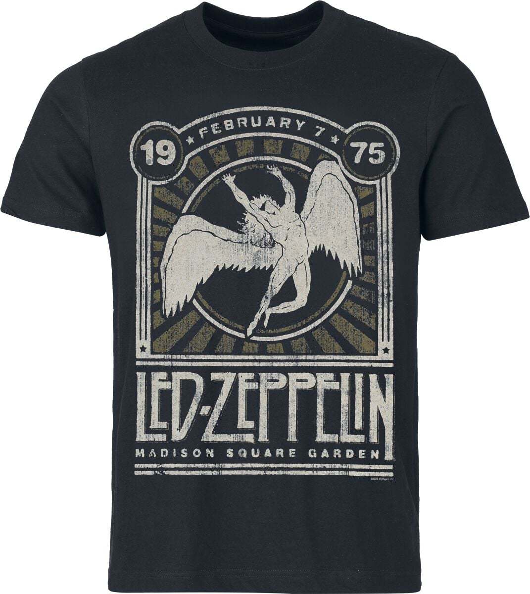 Led Zeppelin Madison Square Garden 1975 Tričko černá