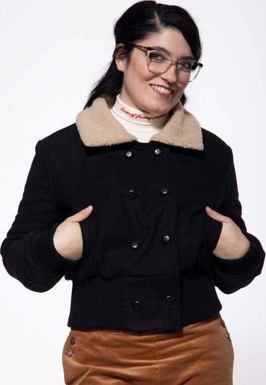 Queen Kerosin Vintage Jacket With Teddy Collar Dámská bunda černá