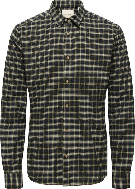 ONLY and SONS ONSGUDMUND LS CHECKED SHIRT NOOS Košile černá