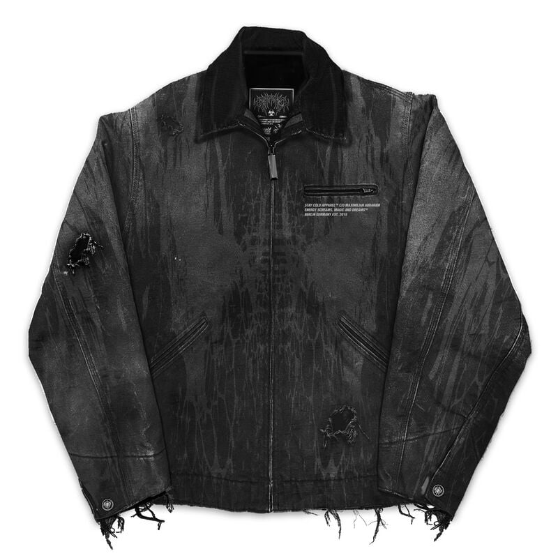Stay Cold Apparel Black Anvil (Dark Grey) - Distressed Denim Jacket (380GSM) Džínová bunda šedá