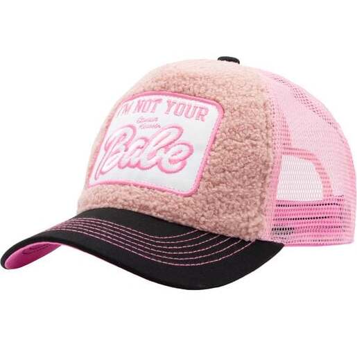 Queen Kerosin Plyšová kšiltovka Not Your Babe Trucker kšiltovka ružová/cerná