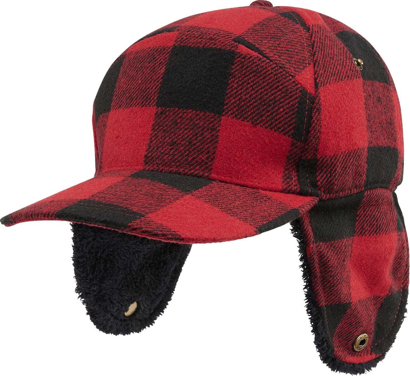 Brandit Zimní čepice Lumberjack Čepice s kšiltem cerná/cervená