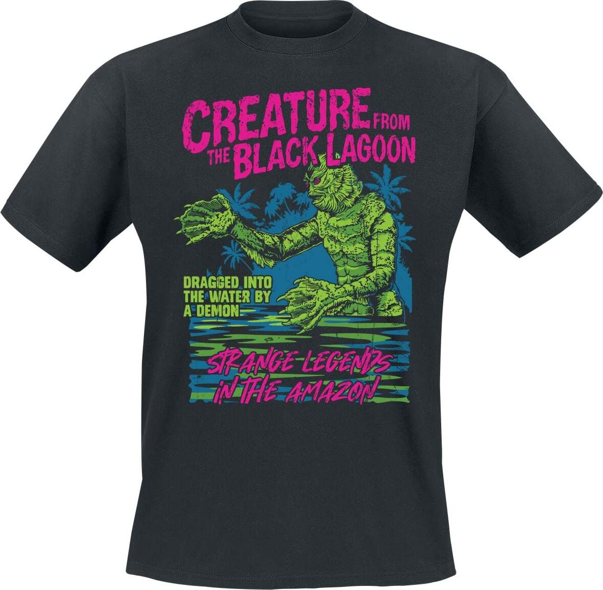 Universal Monsters The Creature From The Black Lagoon Tričko černá
