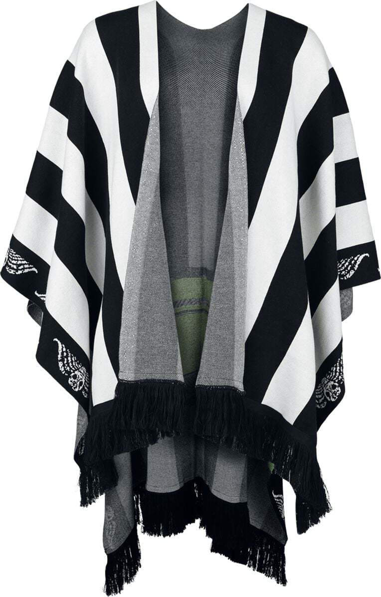 Beetlejuice Poncho - Logo And Stripes Dámský kardigan vícebarevný
