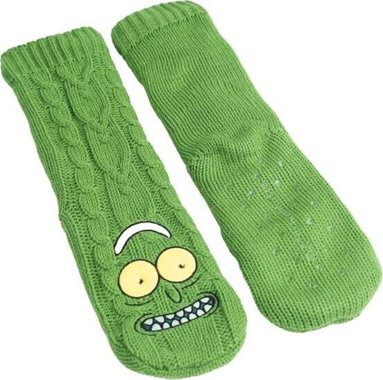 Rick And Morty Zimní ponožky Pickle Rick Ponožky zelená