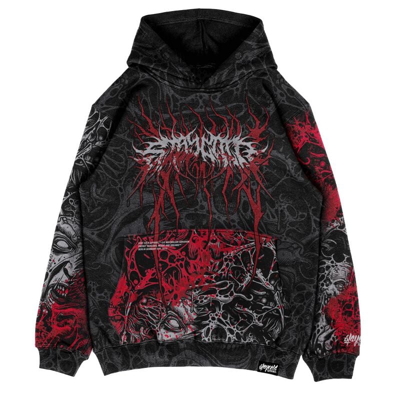 Stay Cold Apparel The Hollow Blaze (Splatter) - Oversized Hoodie (350GSM) Mikina s kapucí černá