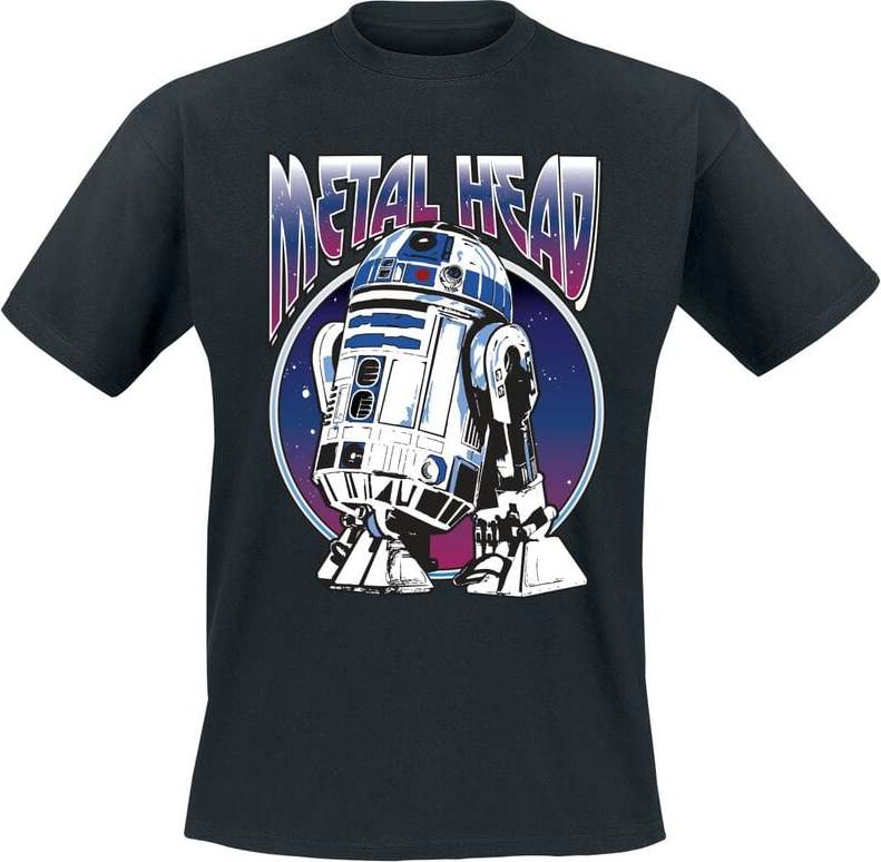 Star Wars R2-D2 Metal Head Tričko černá