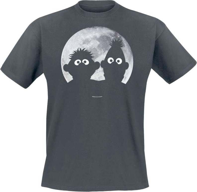 Sesame Street Ernie und Bert - Moonlight - Heavyweight Tričko černá