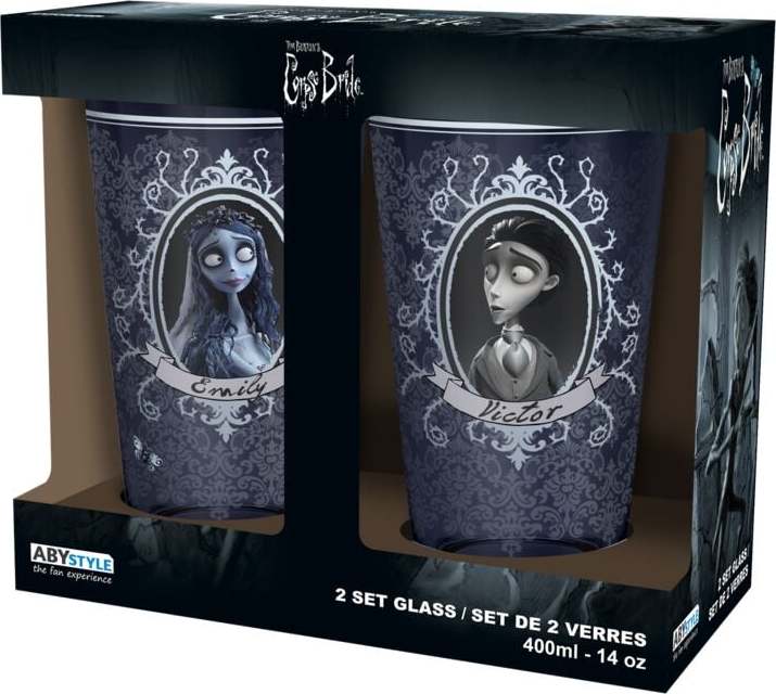 Corpse Bride Emily und Victor sada sklenicek vícebarevný