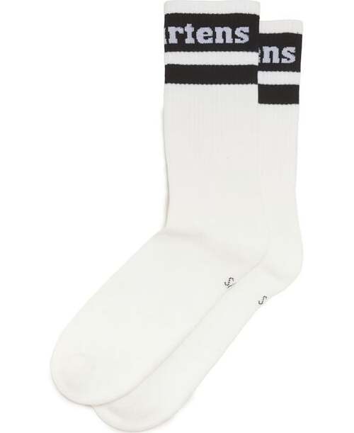 Dr. Martens Athletic Logo Sock - white+black Organic Cotton Blend Ponožky bílá/cerná