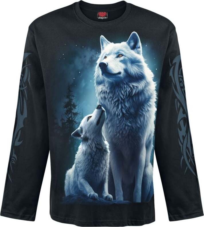 Spiral Top s dlouhými rukávy Wolf Guardian Tričko s dlouhým rukávem černá