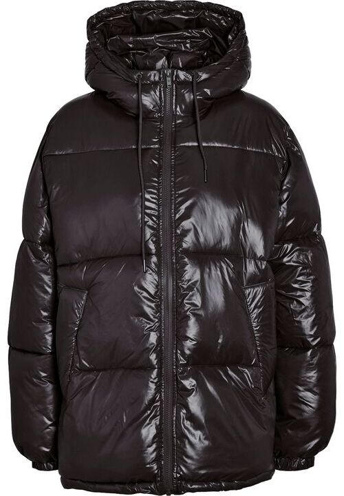Noisy May NMALLIE SHINY HOOD LONG JACKET NOOS Dámská zimní bunda černá