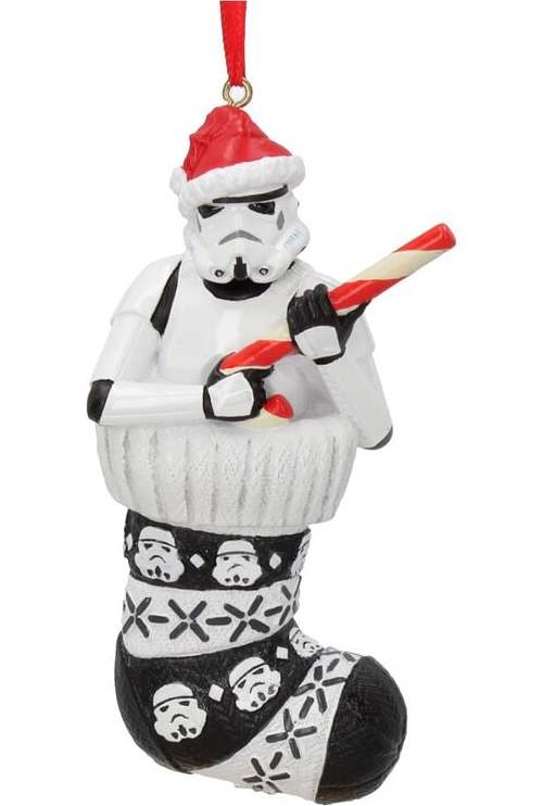 Original Stormtrooper Nemesis Now - Original Stormtrooper in Stocking - Weihnachtsbaumanhänger Vánocní ozdoba - koule vícebarevný