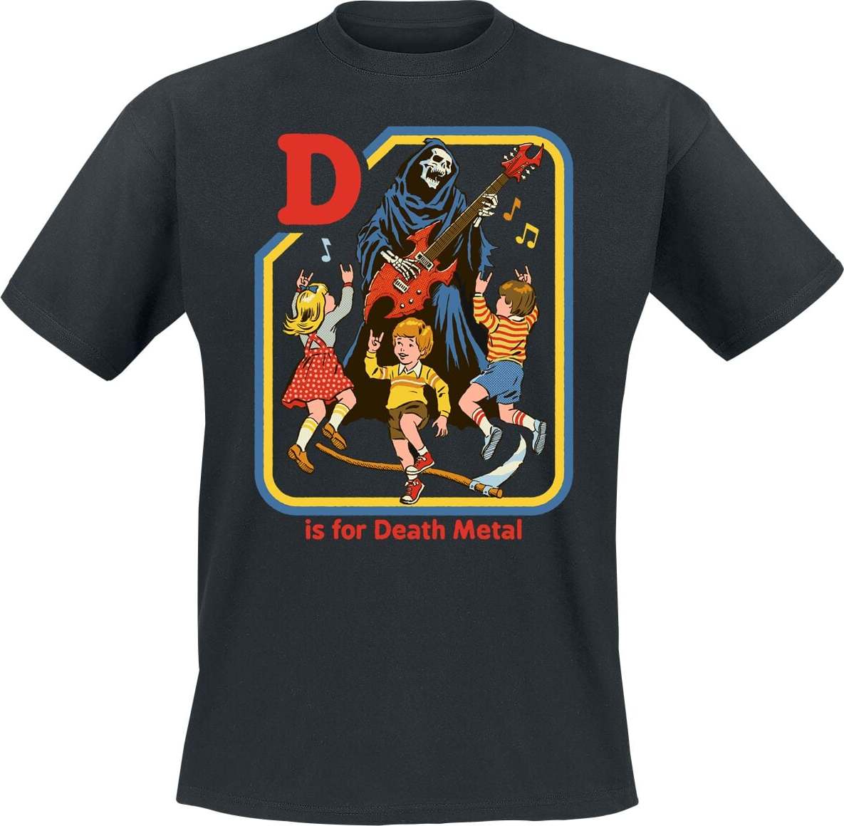 Steven Rhodes D Is For Death Metal Tričko černá