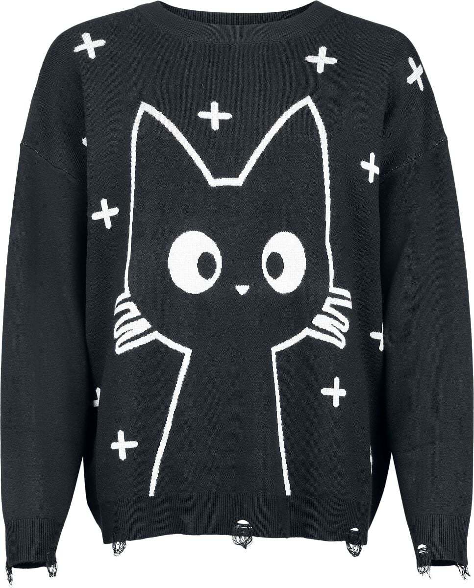 Banned Alternative Lumi Jumper Dámnský svetr cerná/bílá