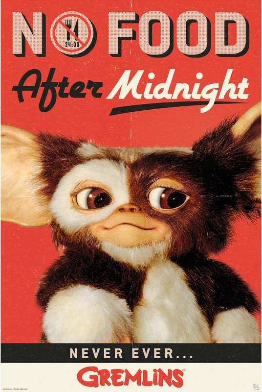 Gremlins NO Food after Midnight plakát vícebarevný