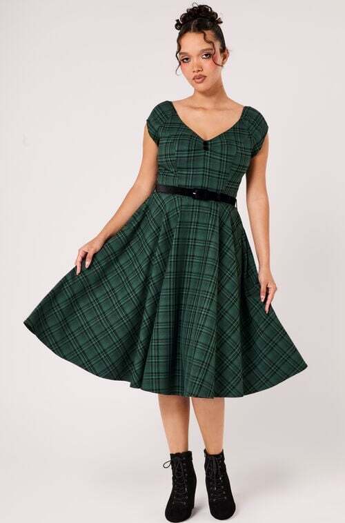 Hell Bunny EDEN DRESS Šaty zelená