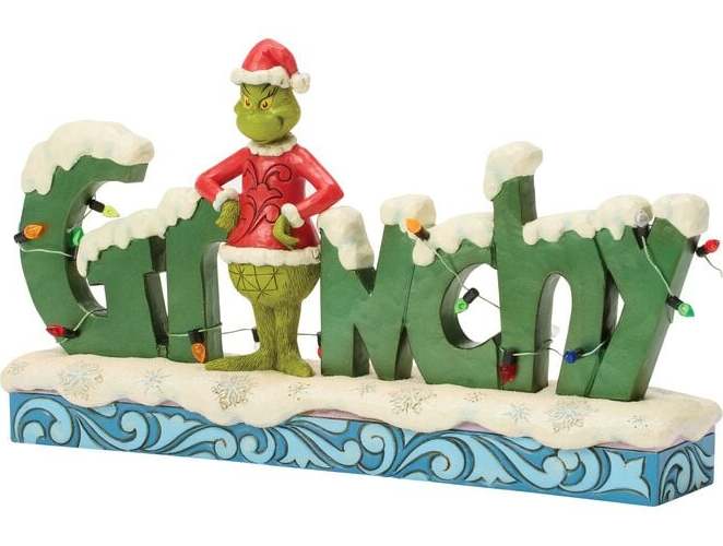 The Grinch Figurka Grinch s nápisem od Jima Shore Sberatelská postava vícebarevný