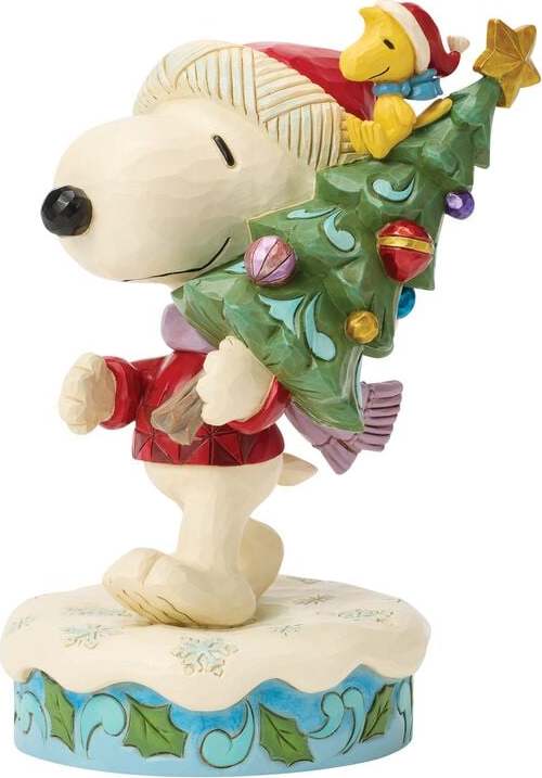 Peanuts Figurka Snoopy & Woodstock s vánočním stromečkem Sberatelská postava vícebarevný