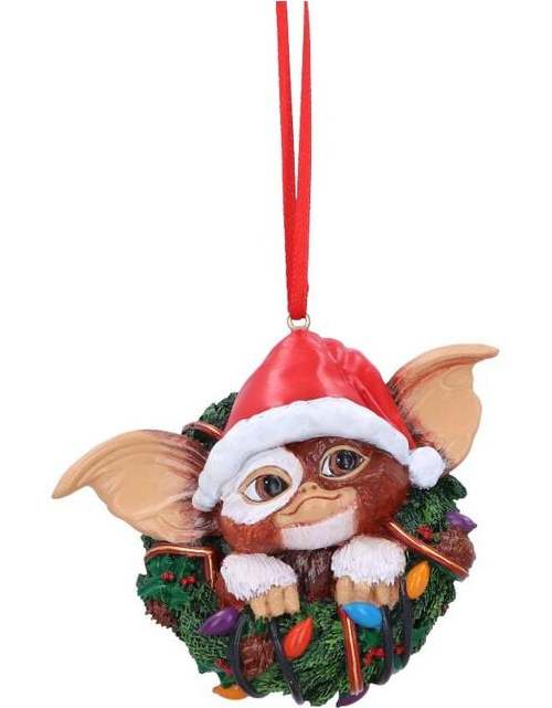 Gremlins Visící ozdoba Nemesis Now - Gizmo in Wreath Vánocní ozdoba - koule standard