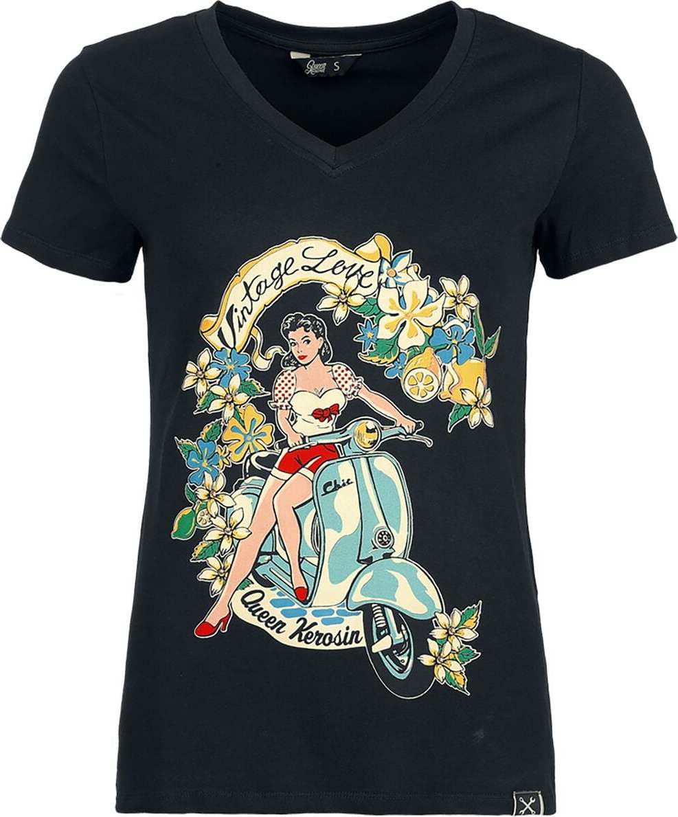 Queen Kerosin Vintage Love Dámské tričko černá
