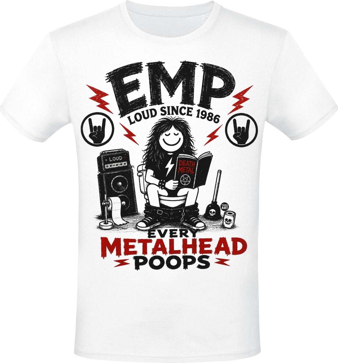Todd Goldman EMP: Every Metalhead Poops Tričko bílá