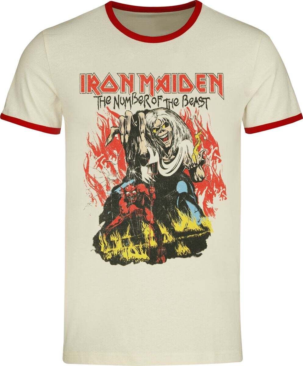 Iron Maiden The Number Of The Beast Tričko šedobílá