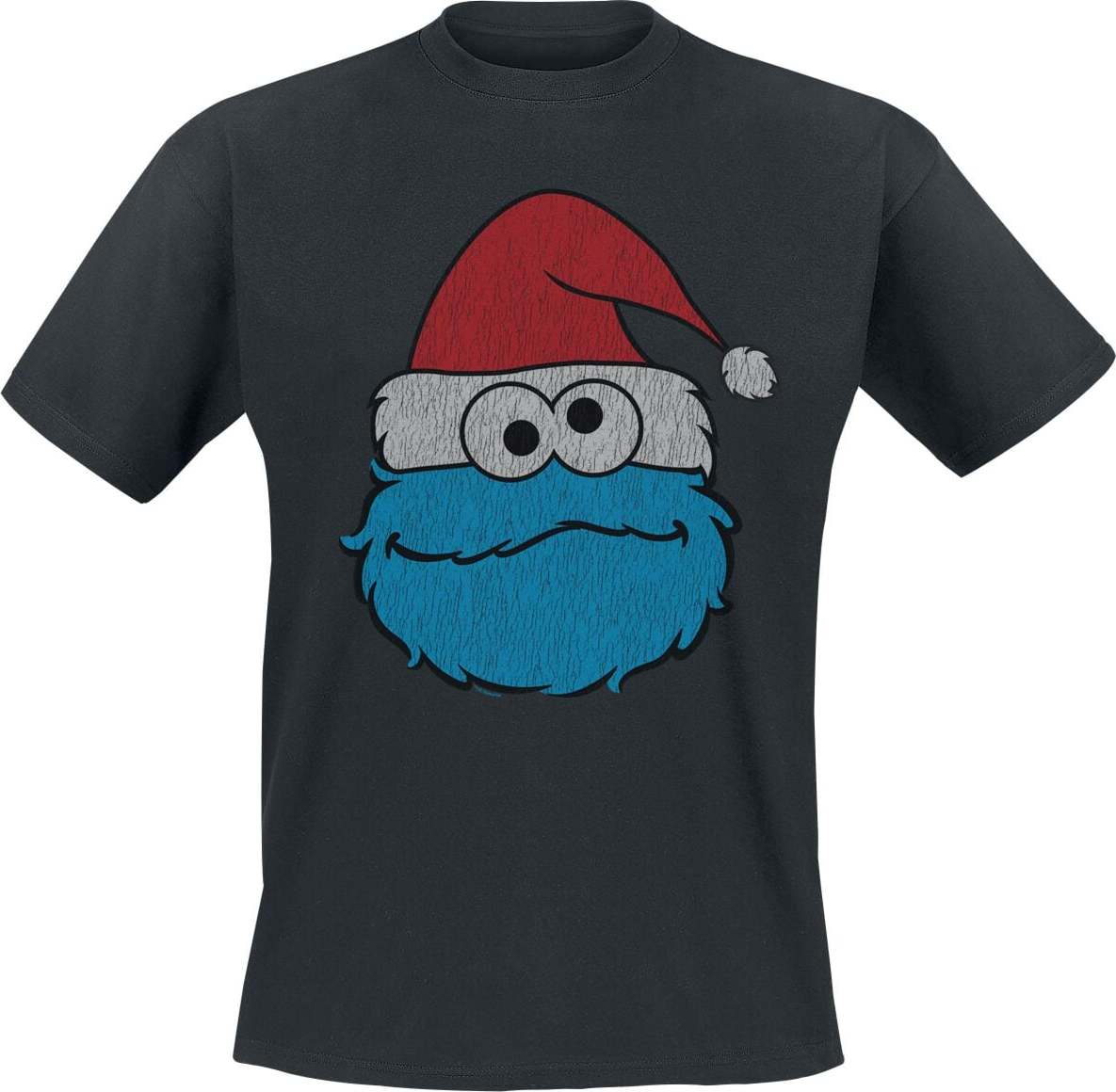 Sesame Street Krümelmonster - Cookie Monster - Weihnachtsmütze Tričko černá