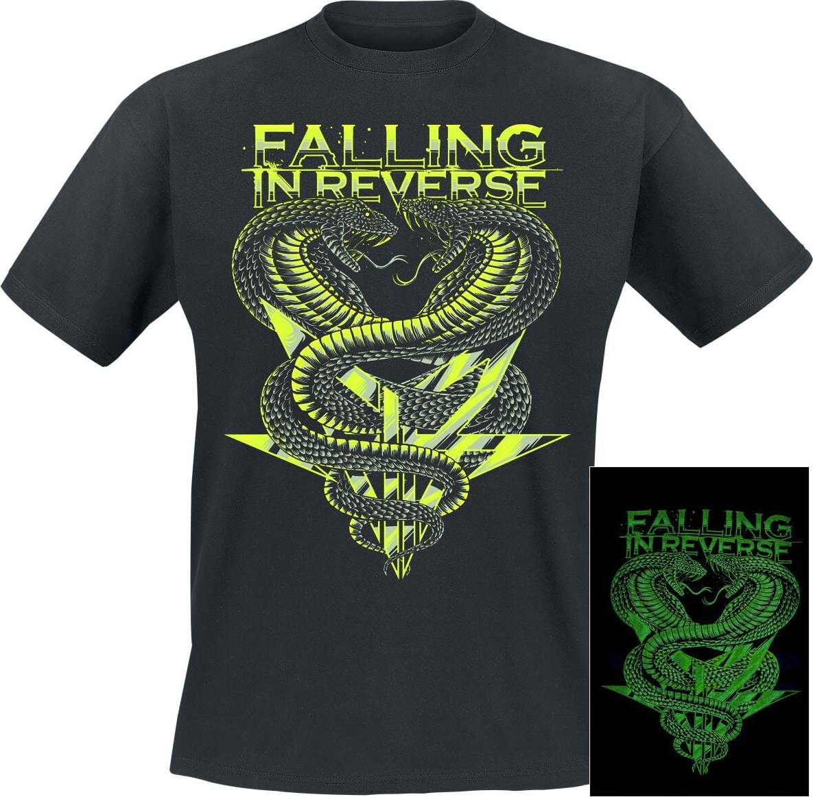 Falling In Reverse Cobra - Glow In The Dark Tričko černá