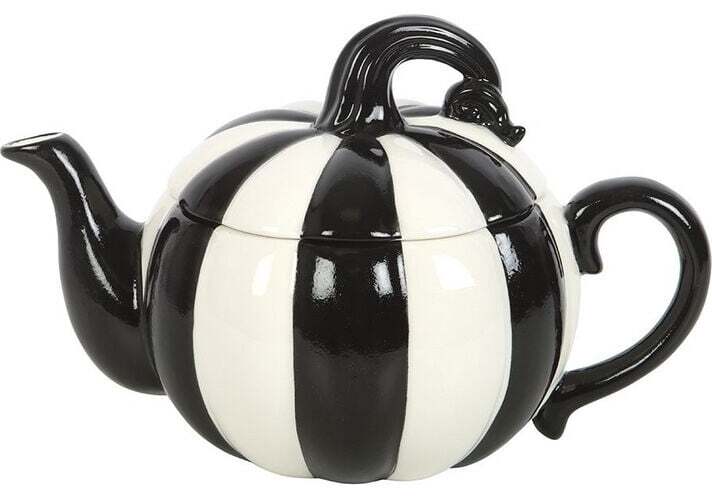 Halloween (Fun) Black And White Striped Pumpkin Konvice na čaj standard