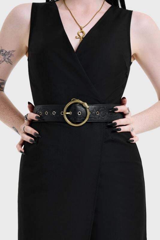 Killstar Basilica Snake Belt Opasky černá