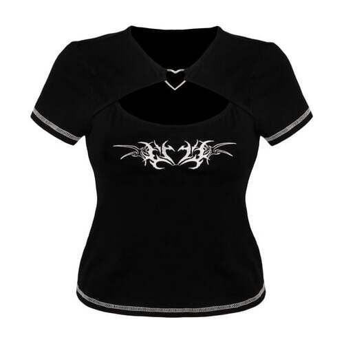 Hell Bunny Auri Top Dámské tričko černá