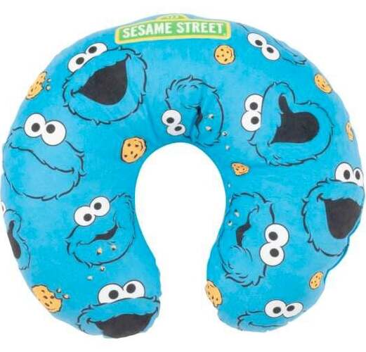 Sesame Street Krümelmonster - Cookie Monster polštár za krk modrá