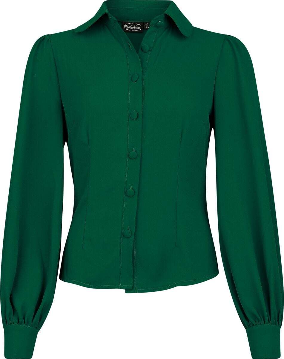 Voodoo Vixen Peter Pan Collar Blouse Halenka zelená