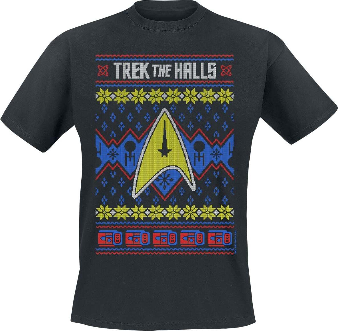 Star Trek Trek The Halls Tričko černá