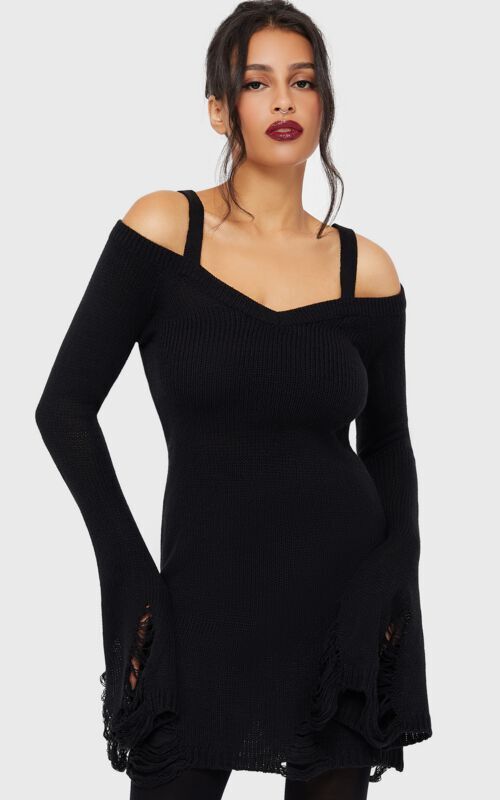 Killstar Night Widow Mini Dress Šaty černá