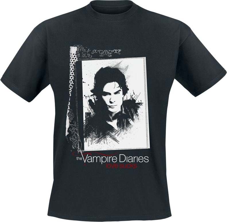 The Vampire Diaries Vampire Diaries Damon In Frame Tričko černá
