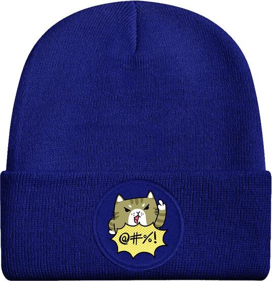 Tierisch Sweary Cat Royal Blue Beanie Beanie čepice královská modrá