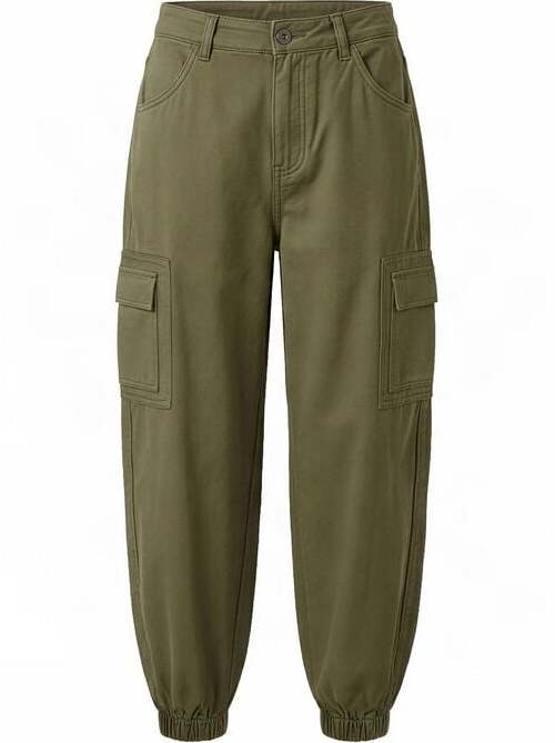 Urban Classics Ladies Cotton Twill Cargo Pants Dámské kalhoty olivová