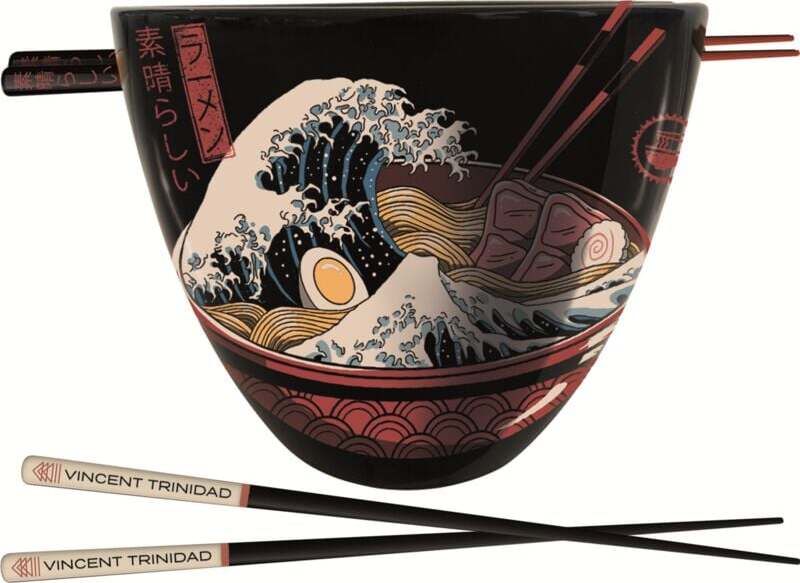Trinidad, Vincent Ramen Bowl & Stäbchen (Great Ramen Wave) Podnosy vícebarevný