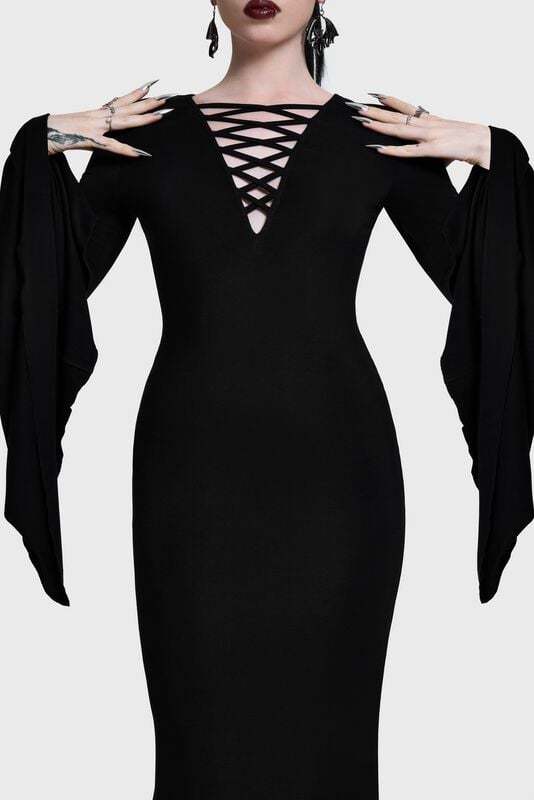 Killstar SERAPHELLE MAXI DRESS Šaty černá